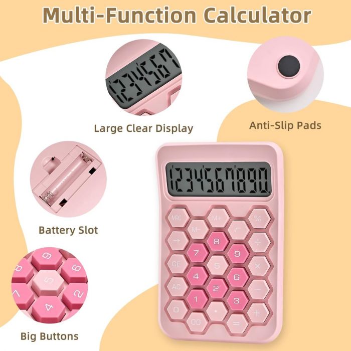 Calculadora de Escritorio Botones Hexagonales Blanco